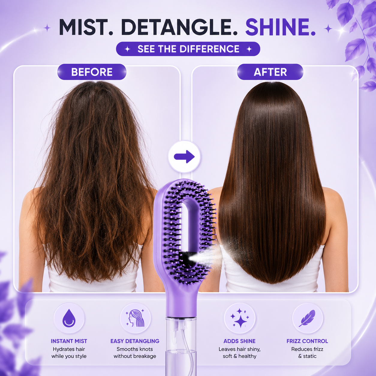 The Magic 2-in-1 Spray & Detangle Brush