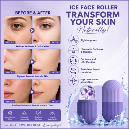 Reusable Silicone Ice Face Roller & Facial Massager | Dark Circle Remover