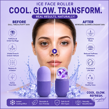 Reusable Silicone Ice Face Roller & Facial Massager | Dark Circle Remover