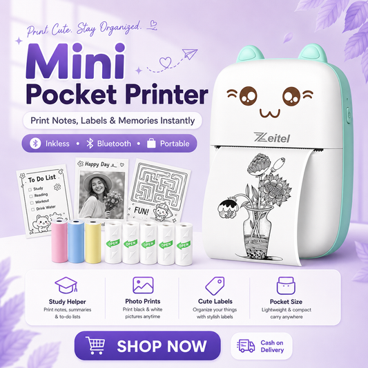 Memora PocketPix - SnapNote Mini Bluetooth Inkless Thermal Printer