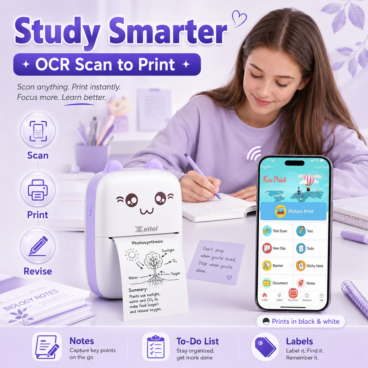 Memora PocketPix - SnapNote Mini Bluetooth Inkless Thermal Printer